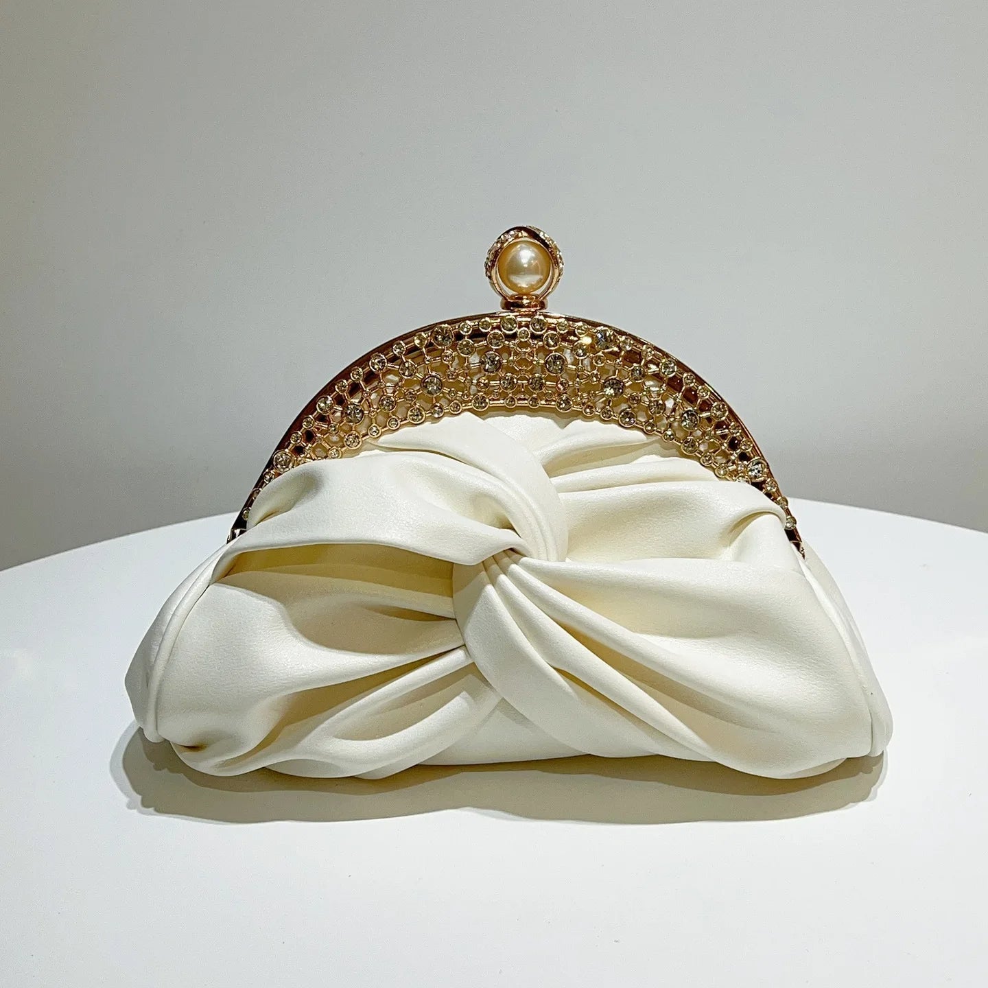 Pearl & Crystal Embellished Evening Clutch