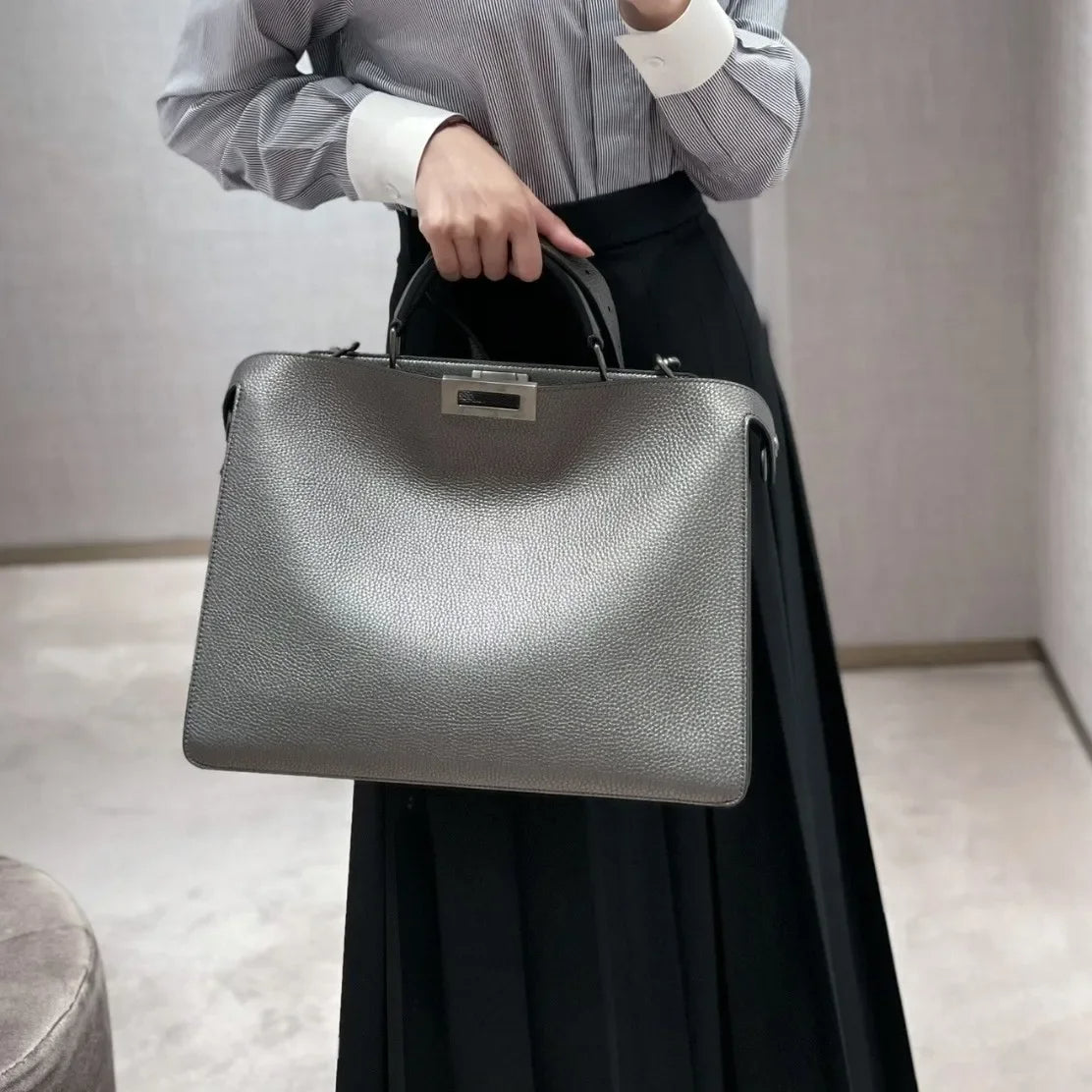 Structured Leather Handbag