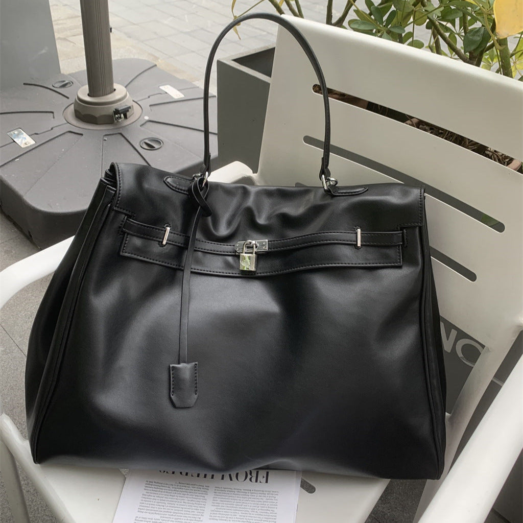 XL smooth leather tote