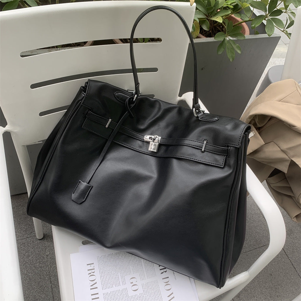 XL smooth leather tote
