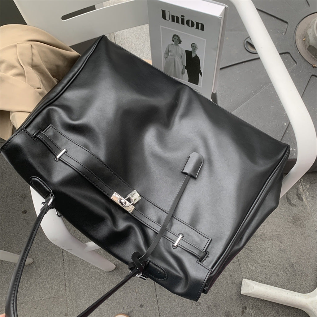 XL smooth leather tote