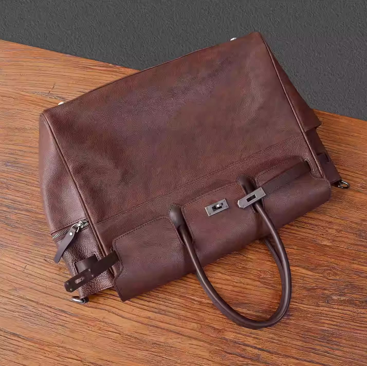 Vintage leather tote