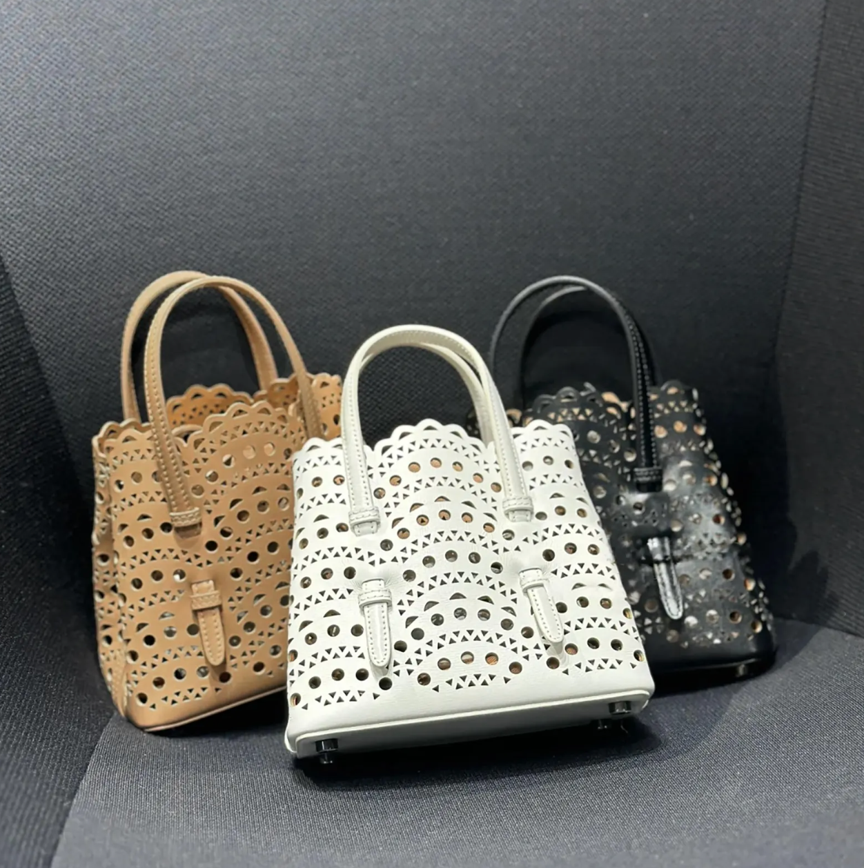 Laser-Cut Leather Tote