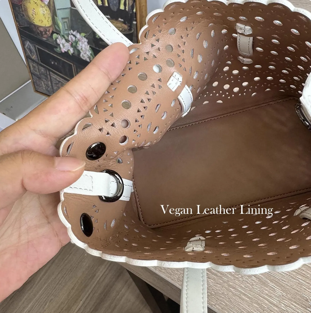 Laser-Cut Leather Tote