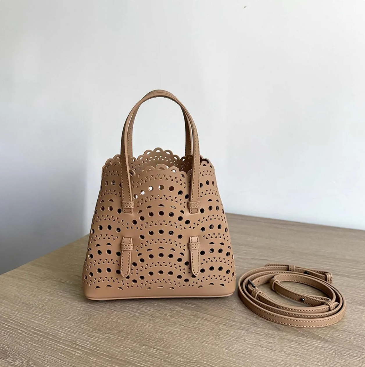 Laser-Cut Leather Tote