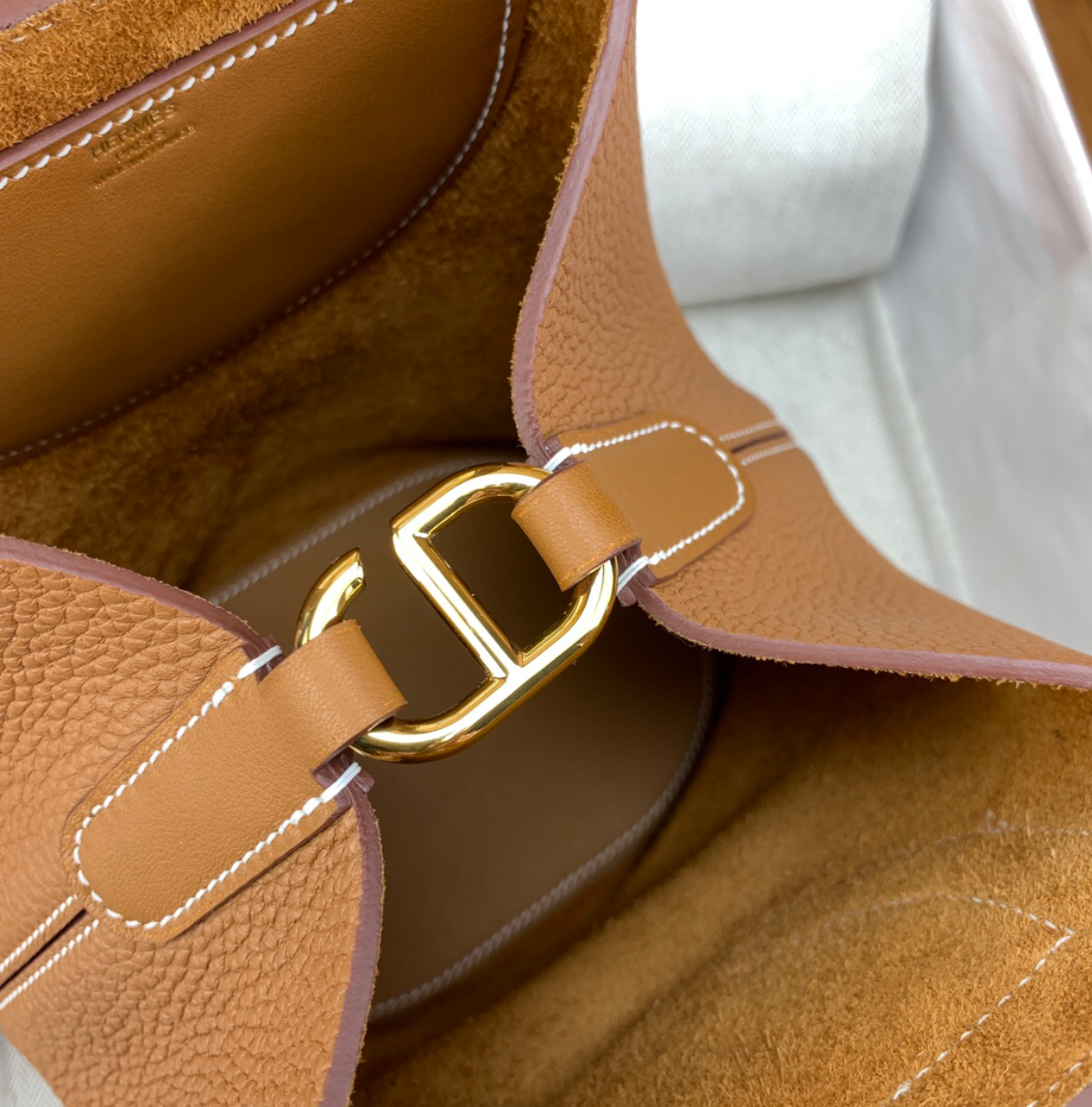 Leather Tote with Cutout Handle