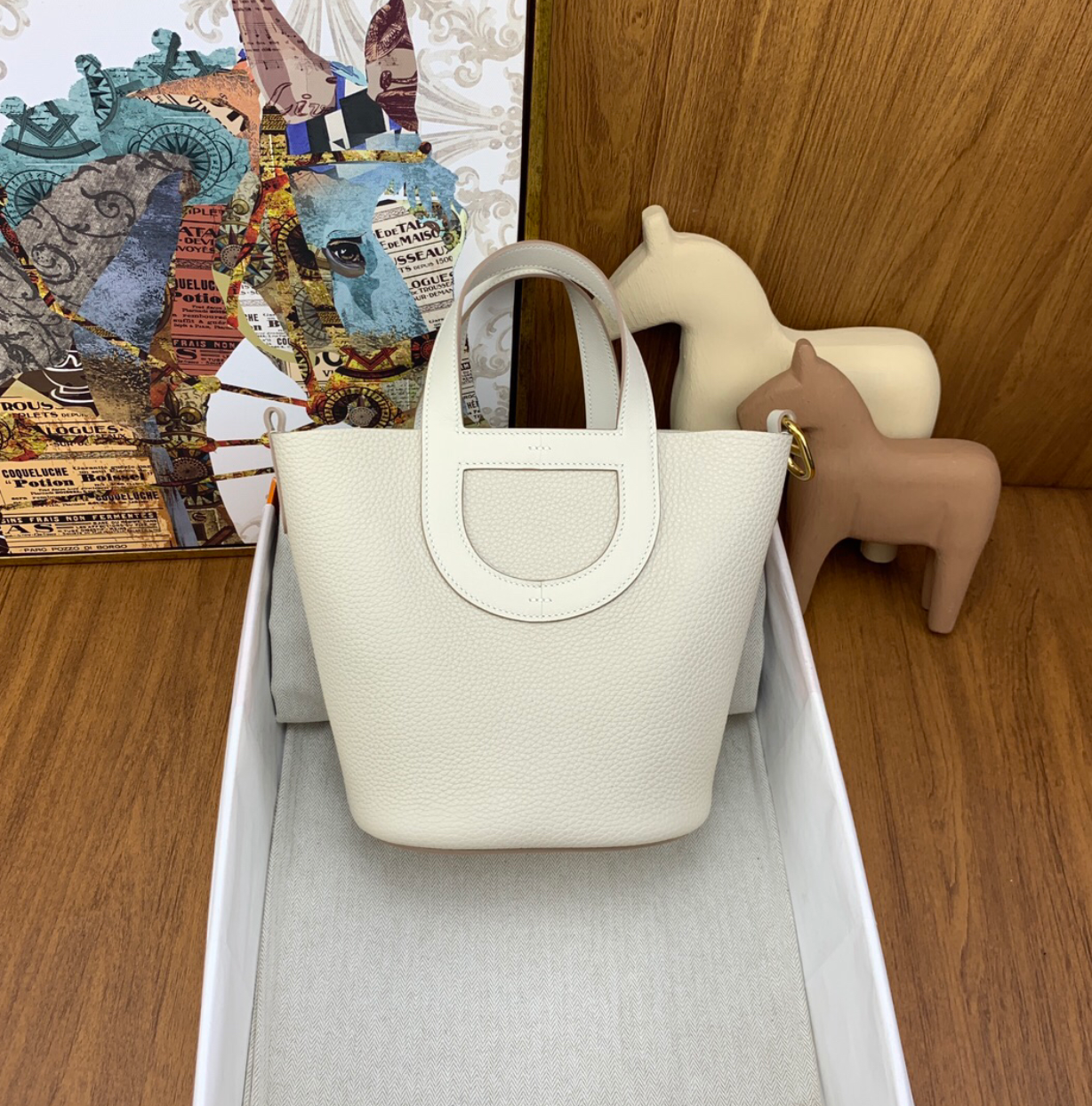 Leather Tote with Cutout Handle