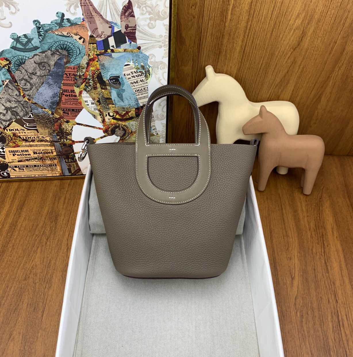 Leather Tote with Cutout Handle