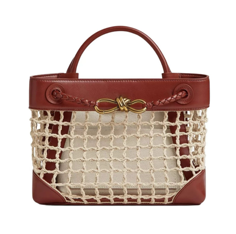 Woven crossbody tote