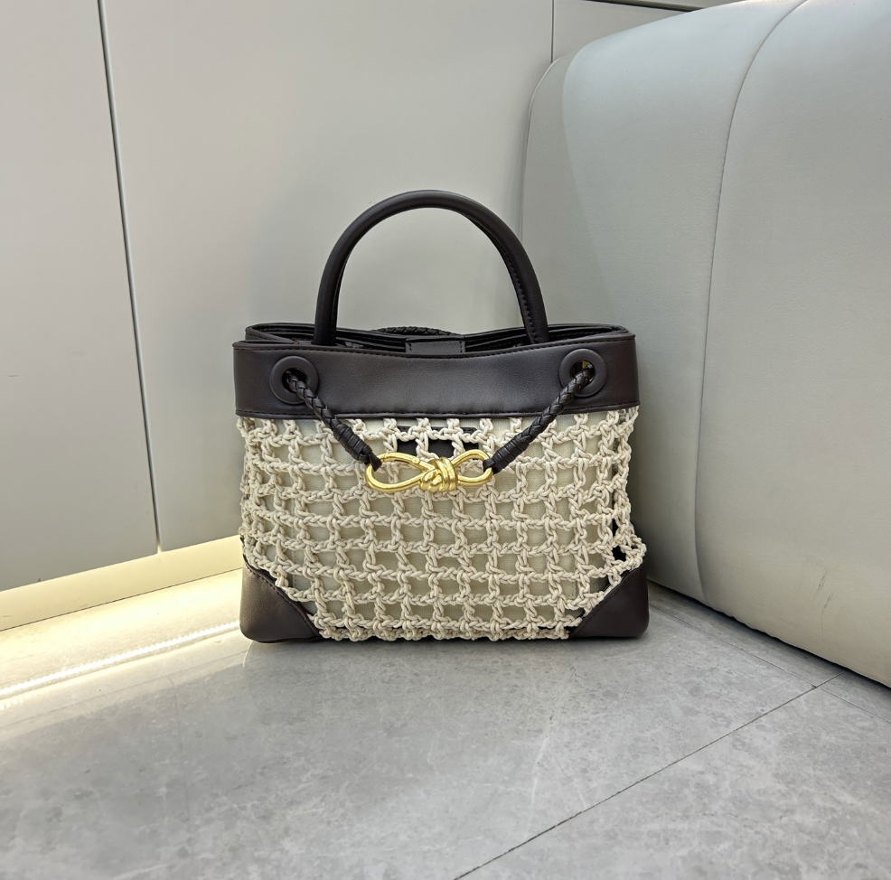 Woven crossbody tote