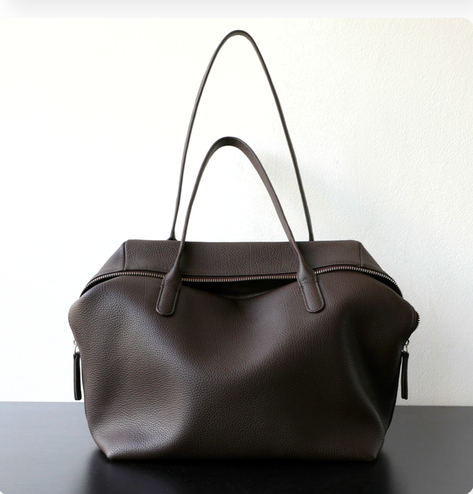 Soft grain leather tote