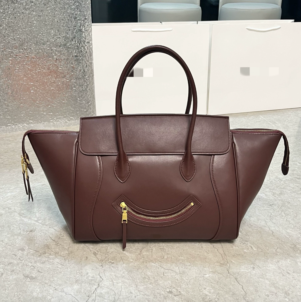 Smiley Suede leather tote