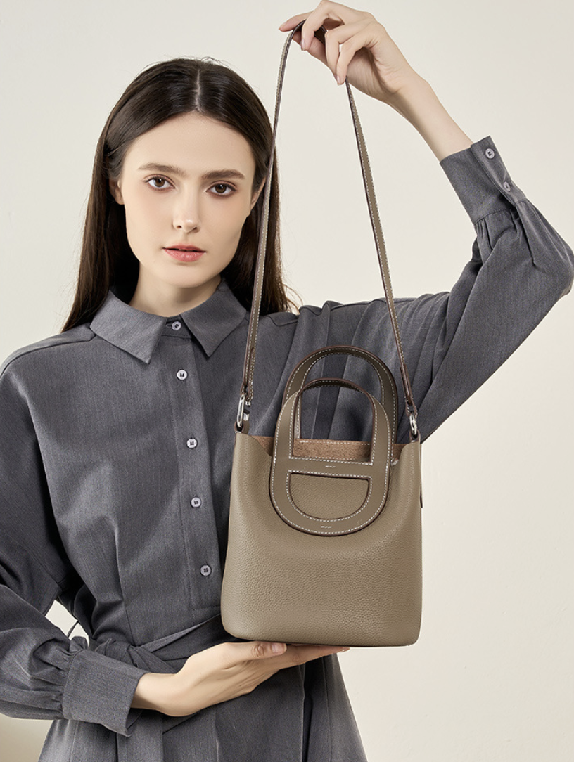 Leather Cutout Handle tote
