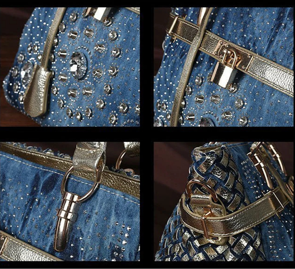 Birky Denim diamond tote