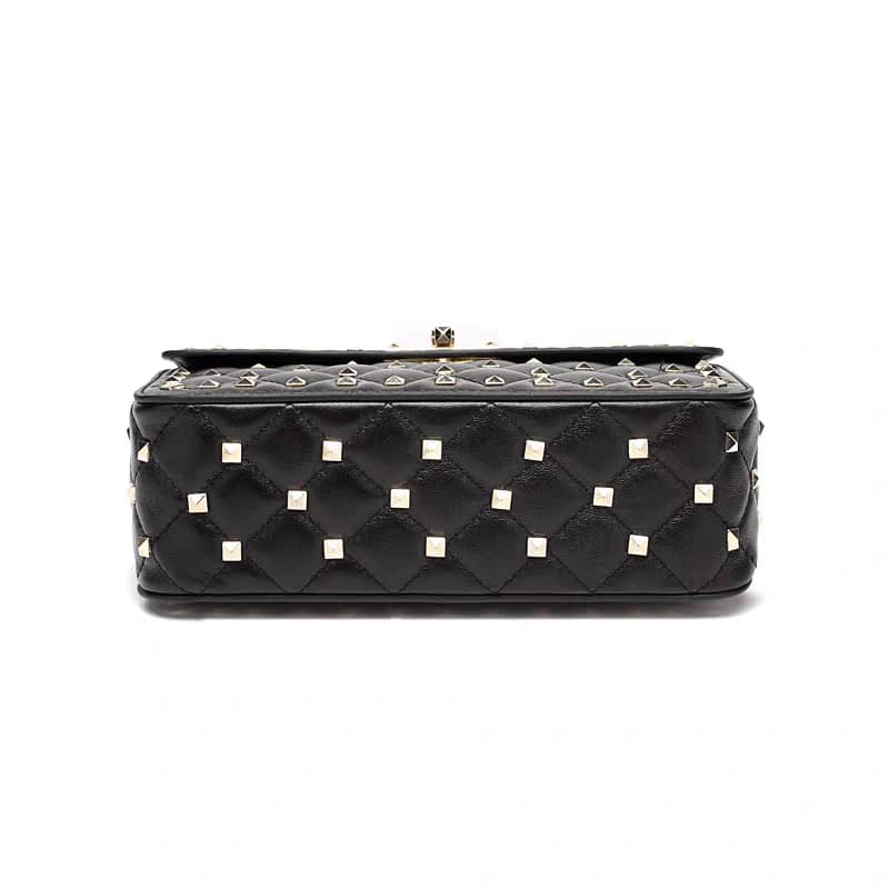 Studded Calfskin Leather Shoulder Bag