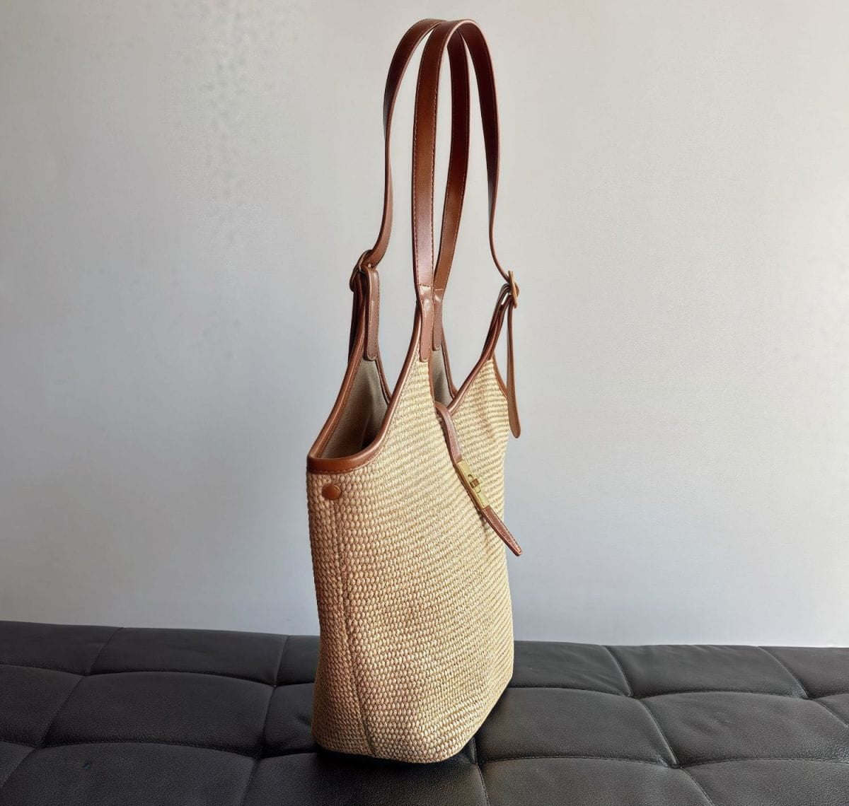 Raffia Bucket Tote