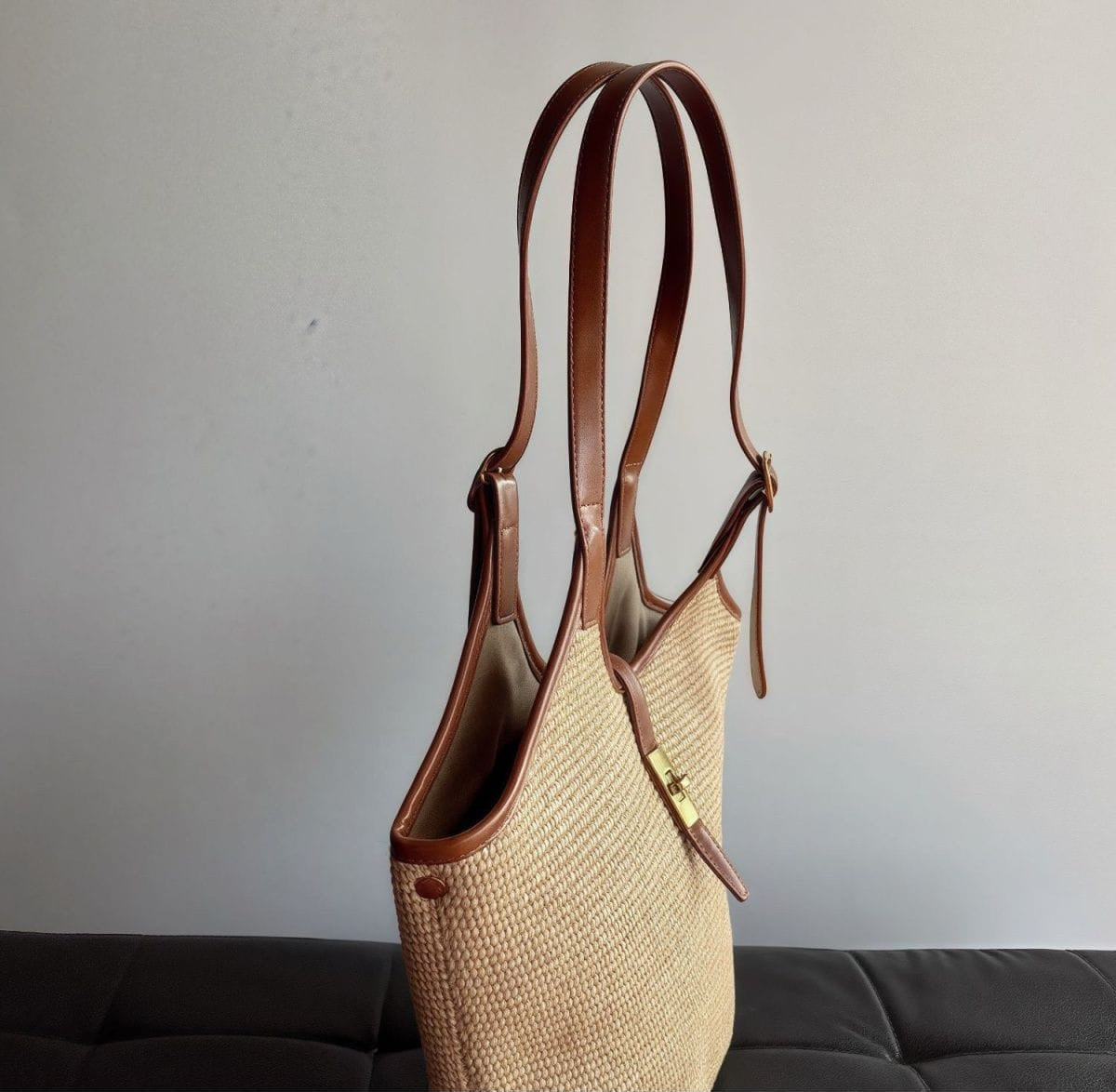 Raffia Bucket Tote