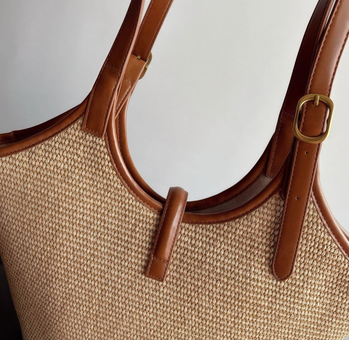Raffia Bucket Tote