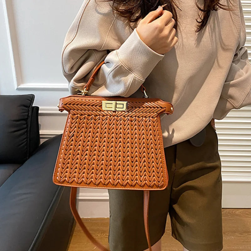 Woven Pattern Crossbody Bag