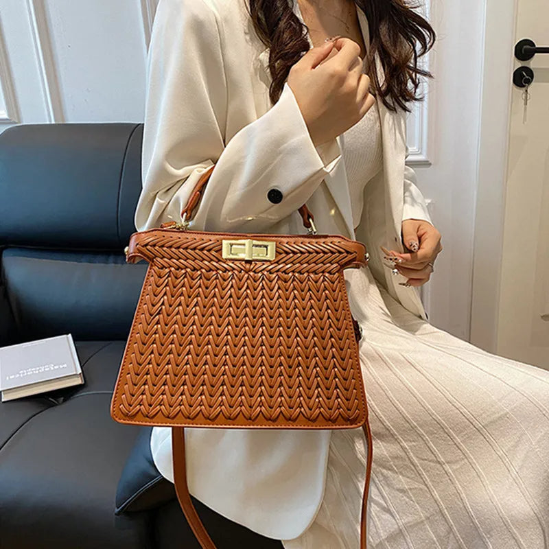 Woven Pattern Crossbody Bag