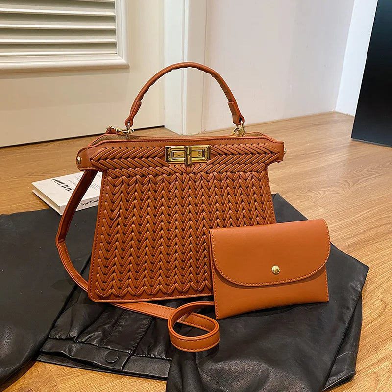 Woven Pattern Crossbody Bag