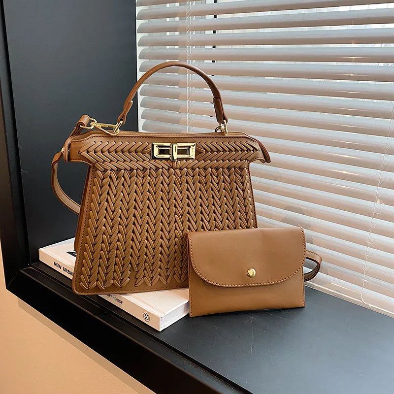 Woven Pattern Crossbody Bag