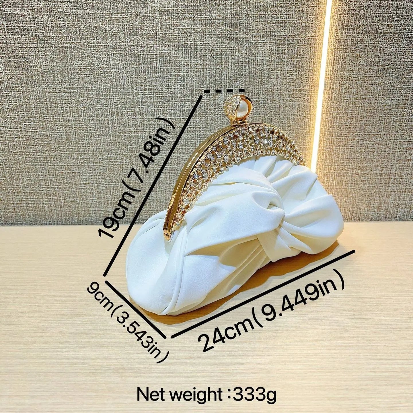 Pearl &amp; Crystal Embellished Evening Clutch