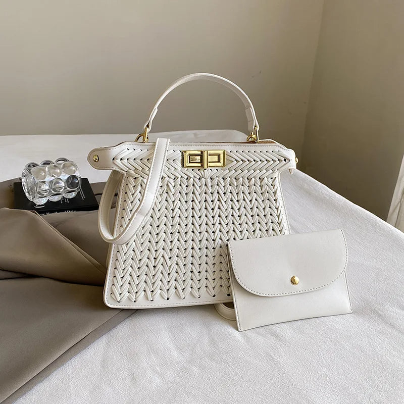 Woven Pattern Crossbody Bag