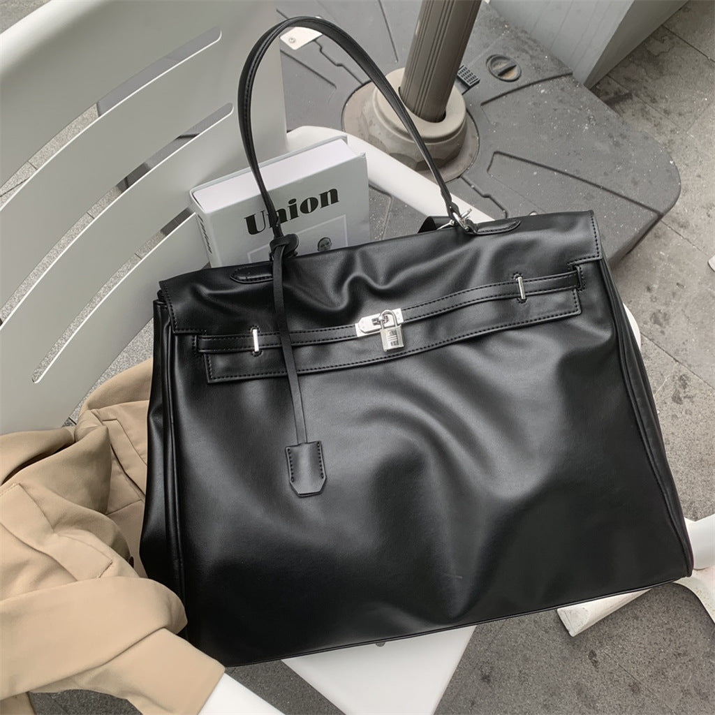 XL smooth leather tote