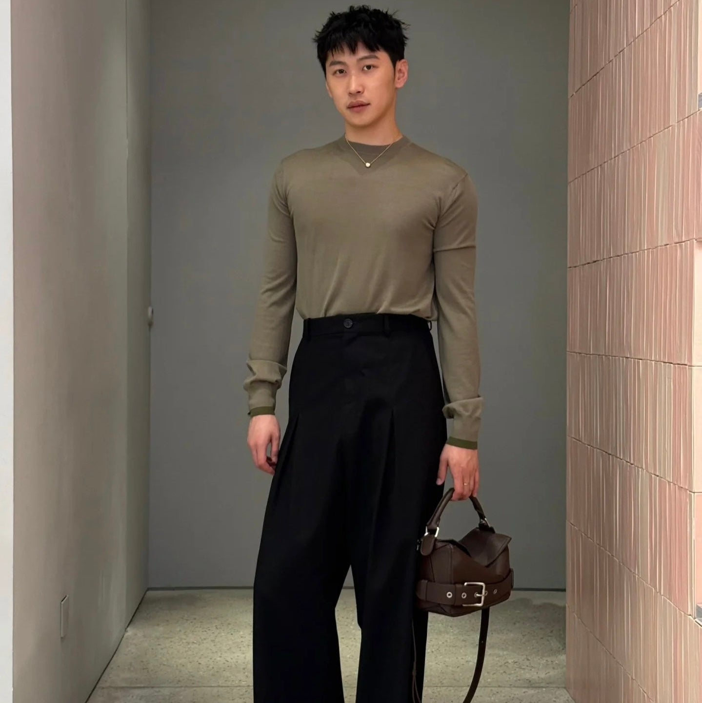 Puzzle Biker Large leather tote bag