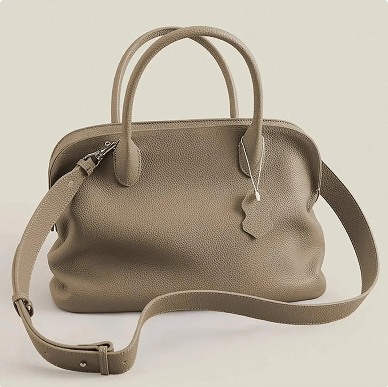 Pebbled Leather Top Handle Bag