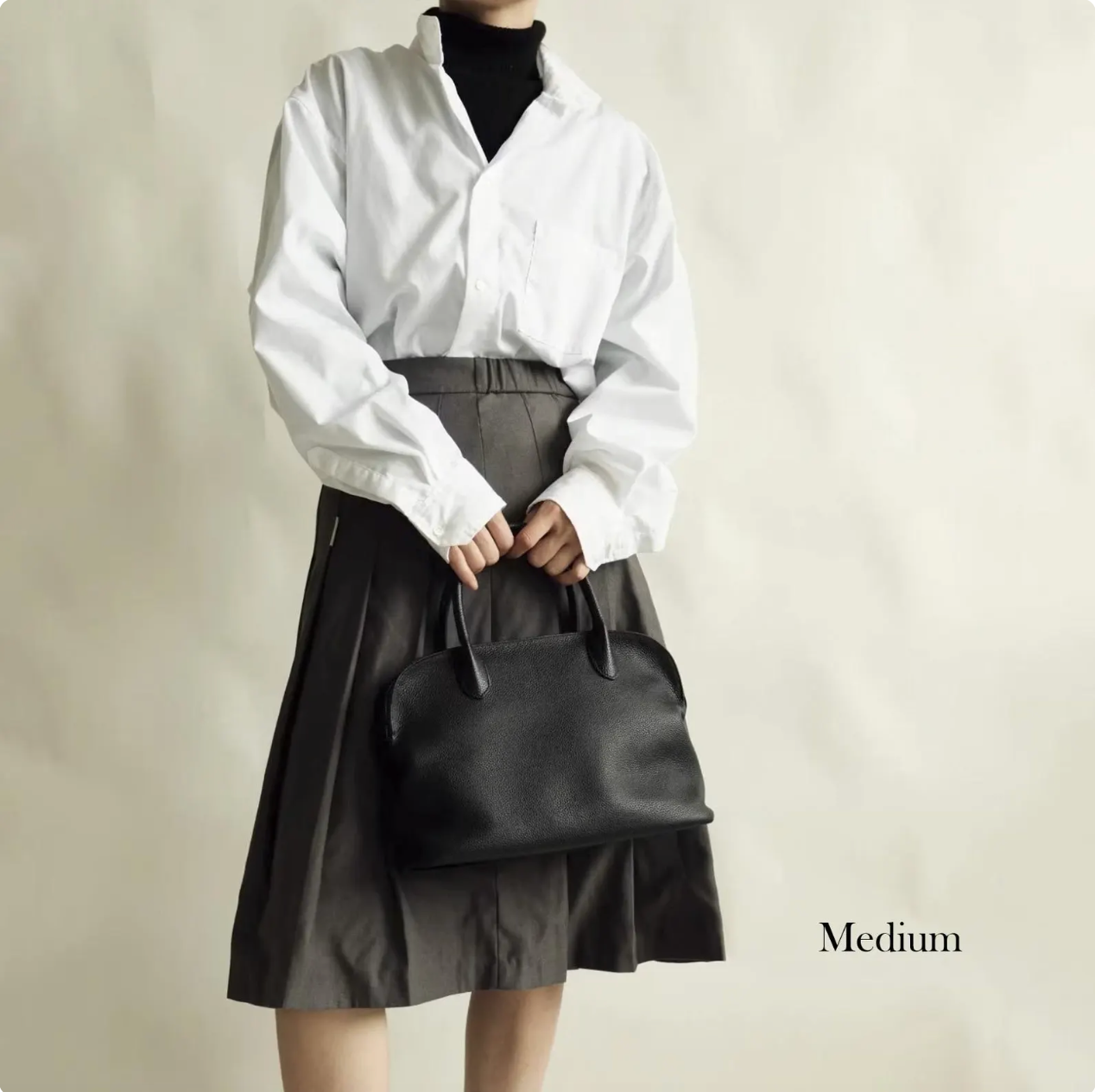 Pebbled Leather Top Handle Bag