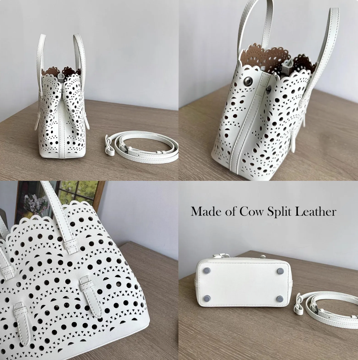 Laser-Cut Leather Tote