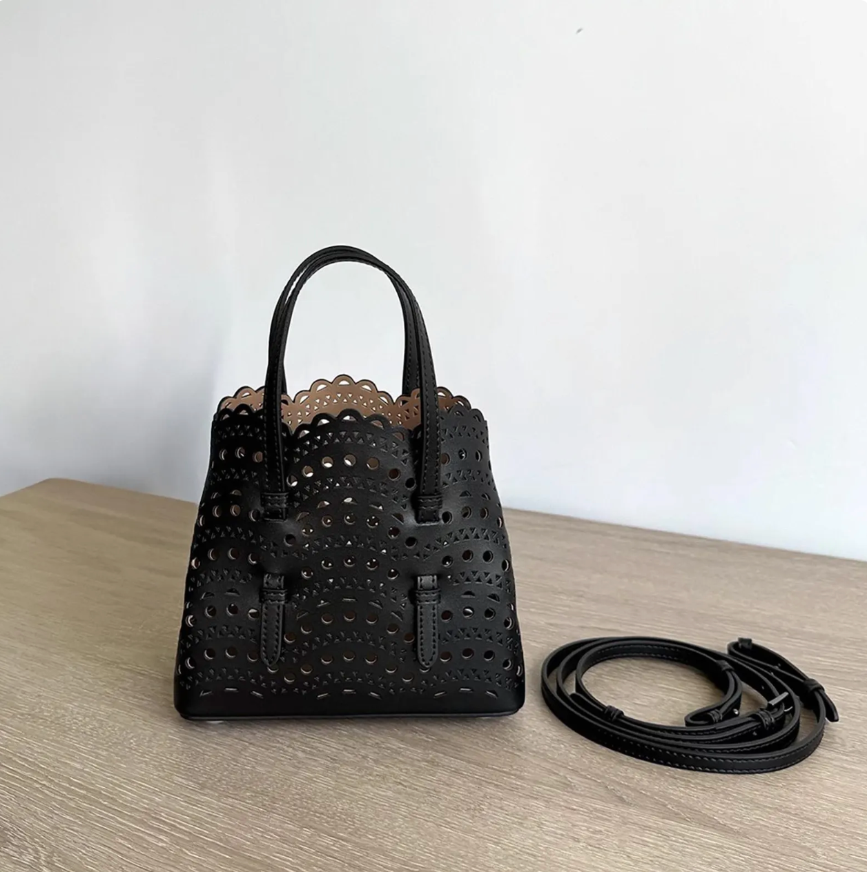 Laser-Cut Leather Tote