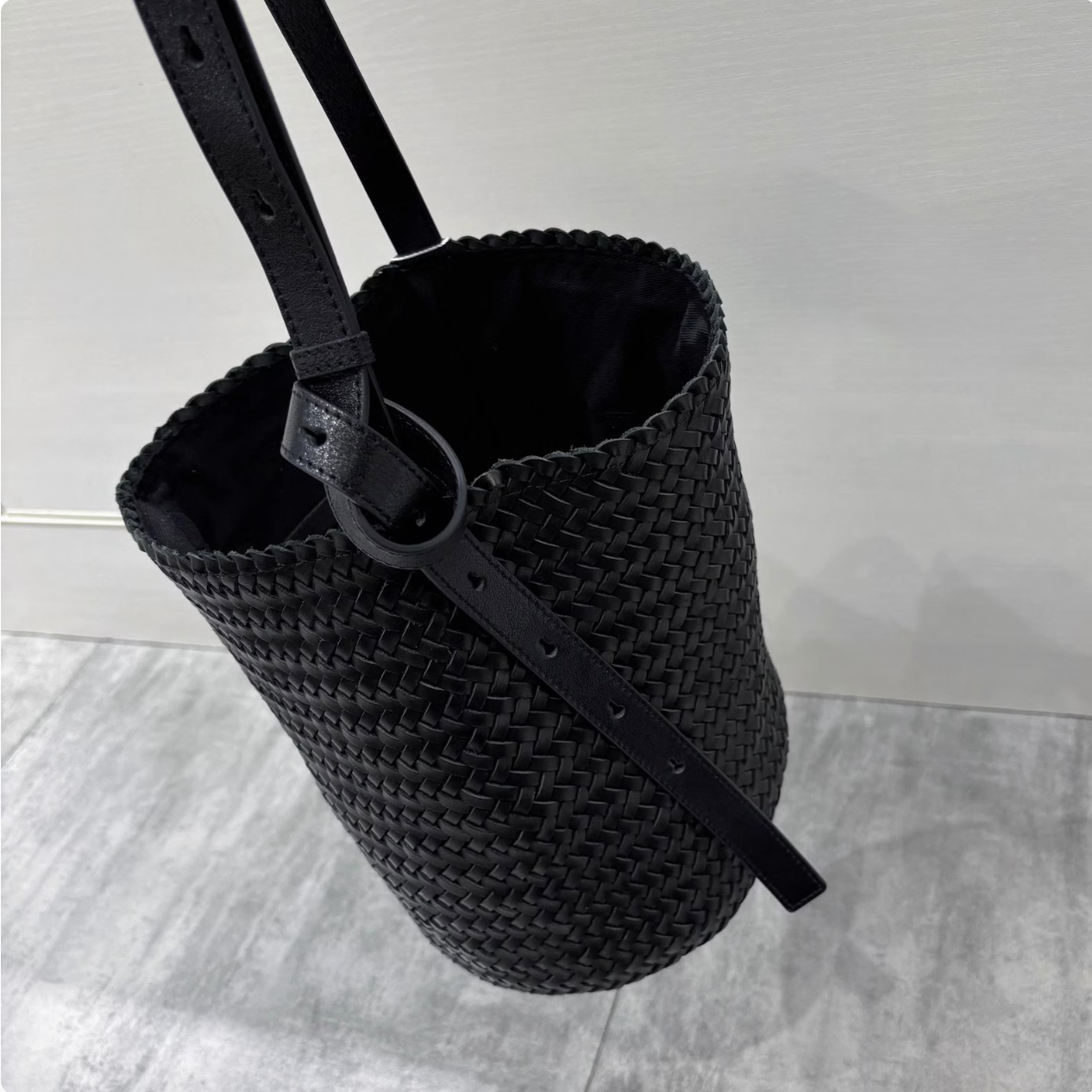 Woven Veg-Tan Leather Shoulder Bag