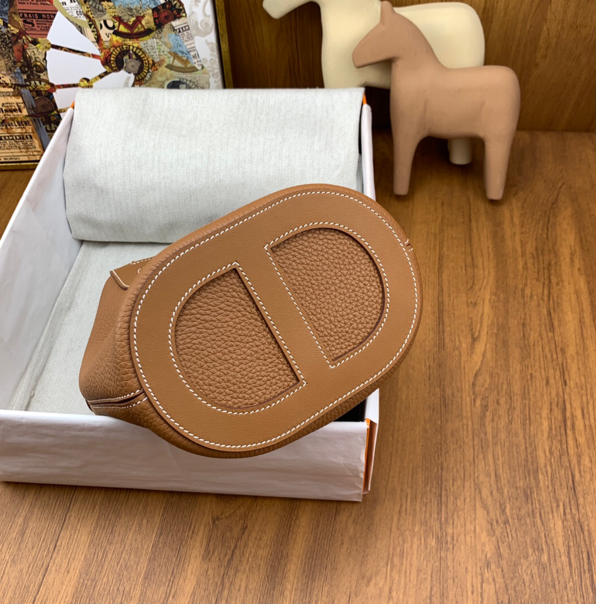 Leather Tote with Cutout Handle