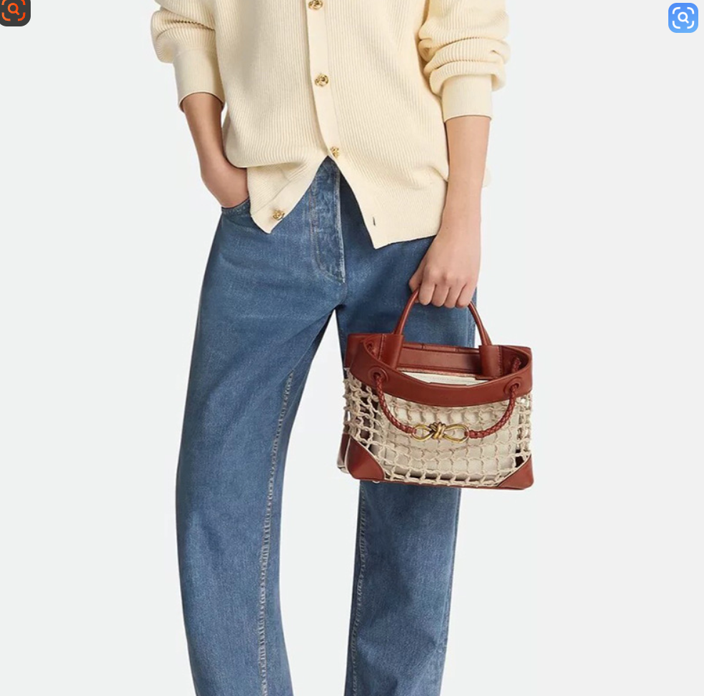 Woven crossbody tote