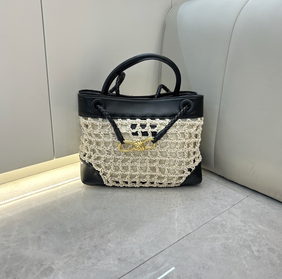 Woven crossbody tote
