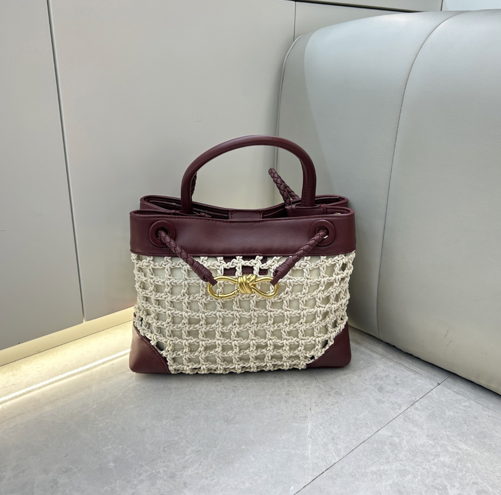 Woven crossbody tote