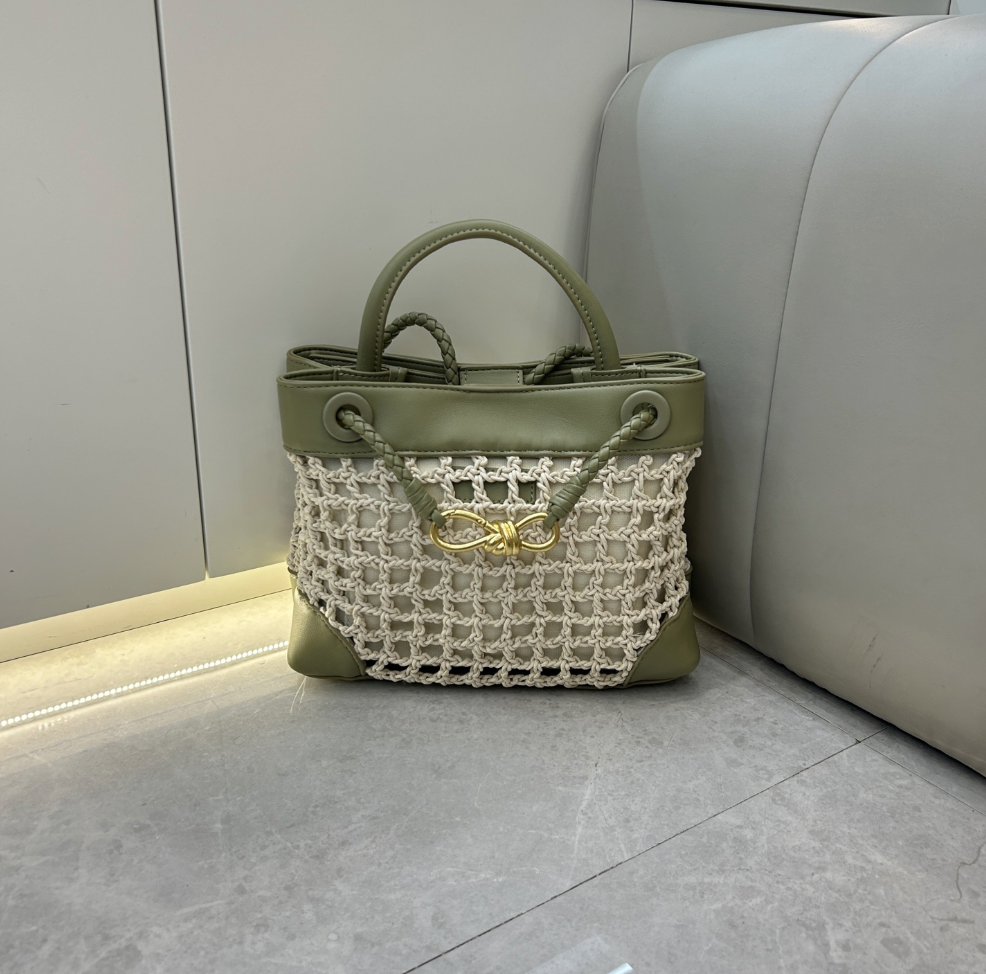 Woven crossbody tote