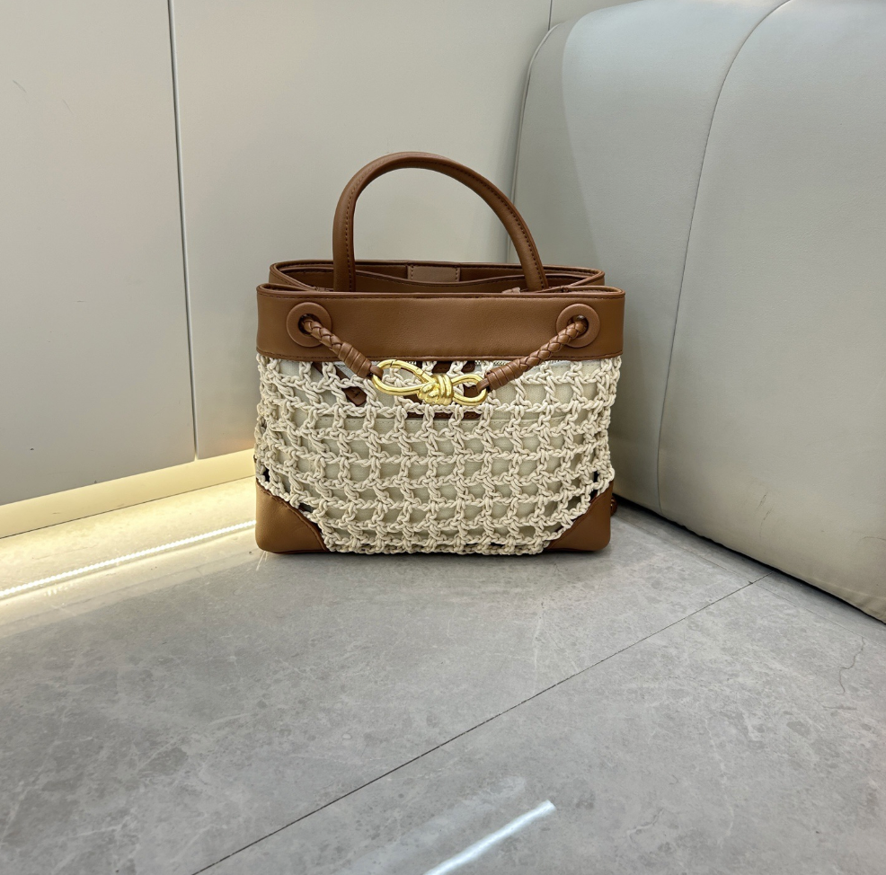 Woven crossbody tote