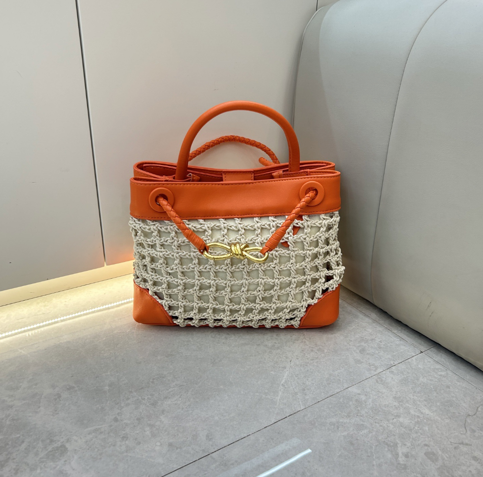 Woven crossbody tote