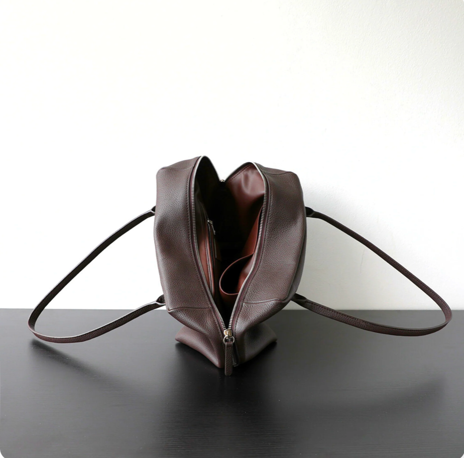 Soft grain leather tote