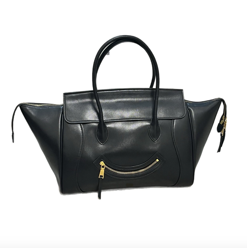 Smiley Suede leather tote