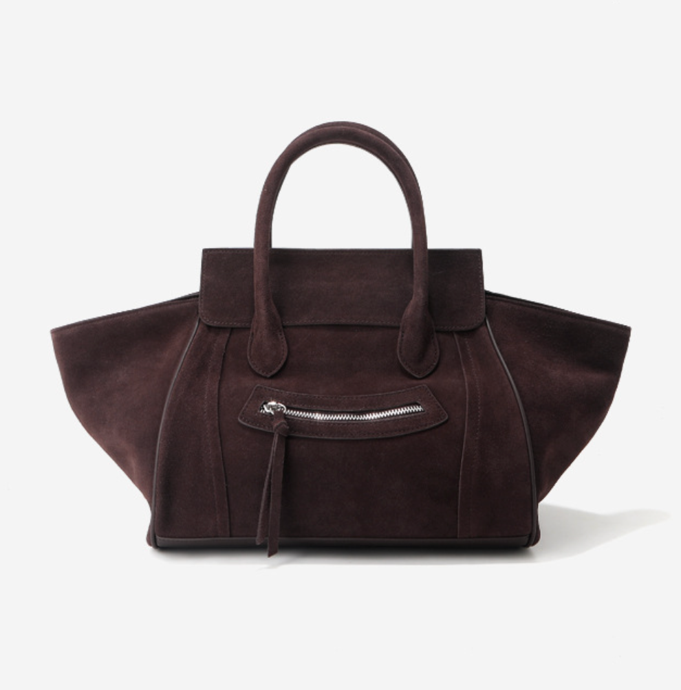 Smiley Suede leather tote