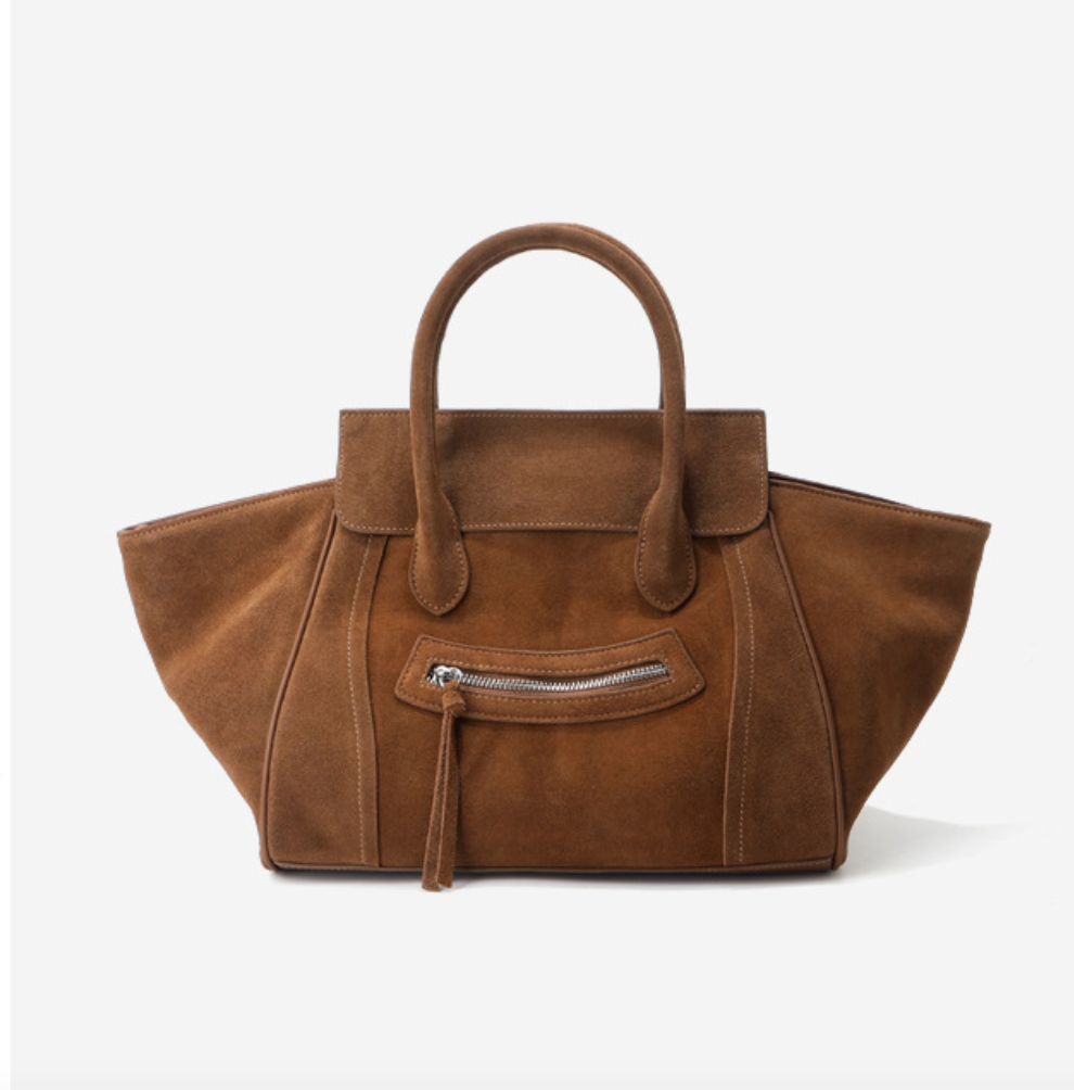 Smiley Suede leather tote