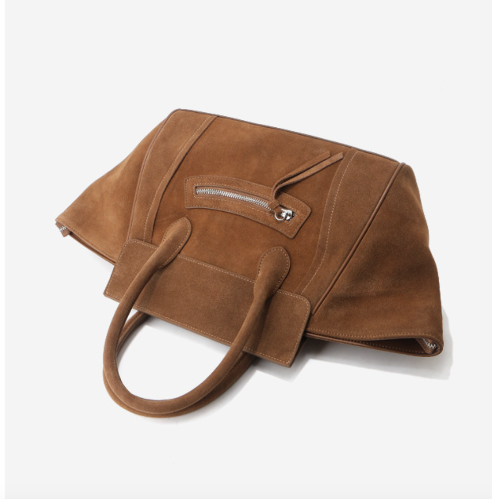 Smiley Suede leather tote