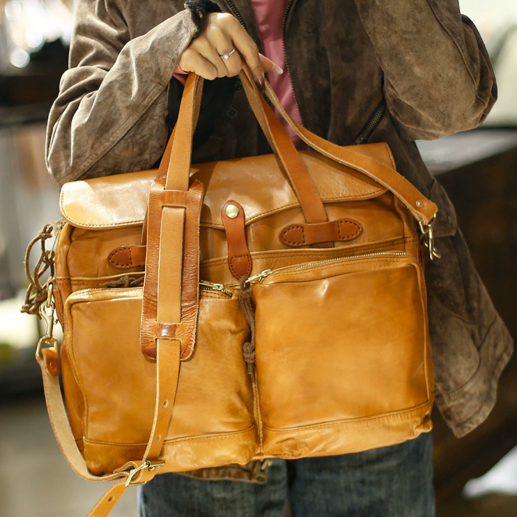 Laptop leather bag