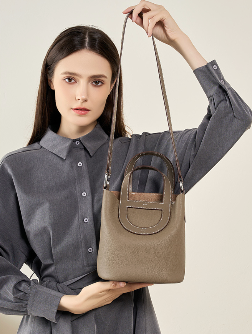 Leather Cutout Handle tote