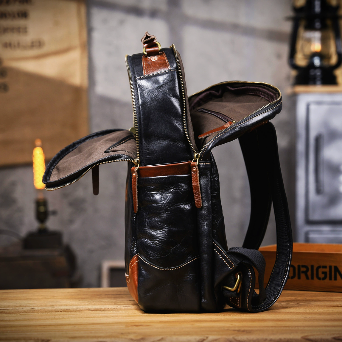 Cowhide Leather Backpack